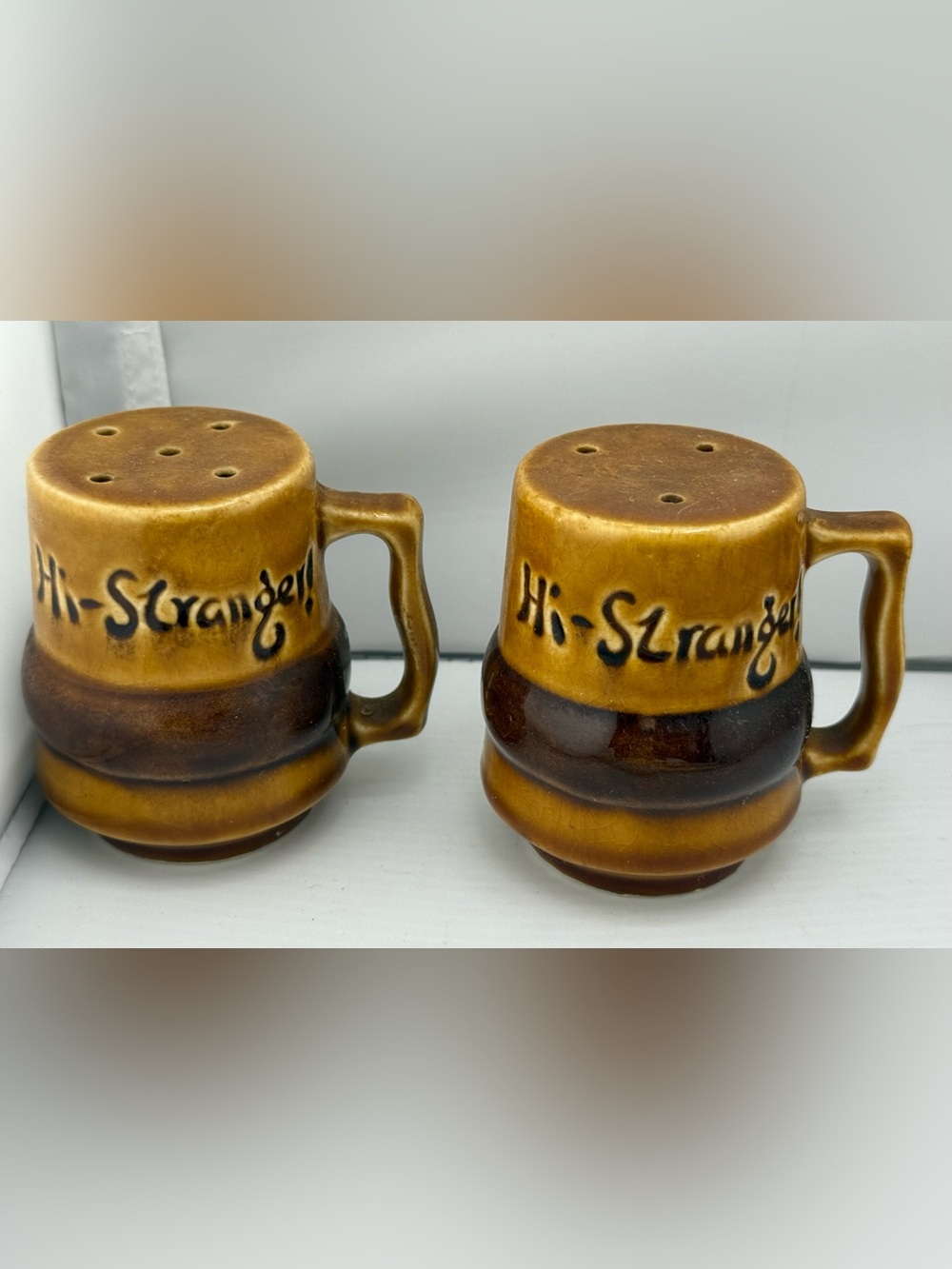 Hi Stranger Vintage Wiener Dog Porcelain Salt And Pepper Shakers (Japan)